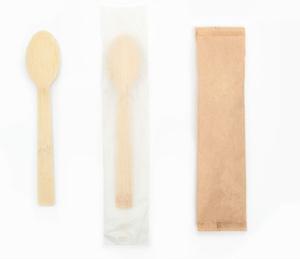 China 17cm Compostable Bamboo Spoon Biodegradable Disposable Spoon With Kraft Paper Bag factory