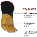 Yellow Black Weld Glove Reflective Waterproof 4 Layer Heat Shield Welding Glove