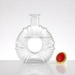 Customized Hot Stamping 750 Ml Drop Shape Transparent Brandy Glass Bottle for