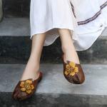 S001 Genuine leather women's shoes flower woven cool and breathable slippers