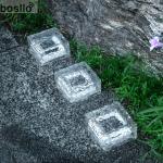 IP65 Solar Garden Lamps Crystalline Outdoor Garden Lights 9.5*9.5*4.8CM