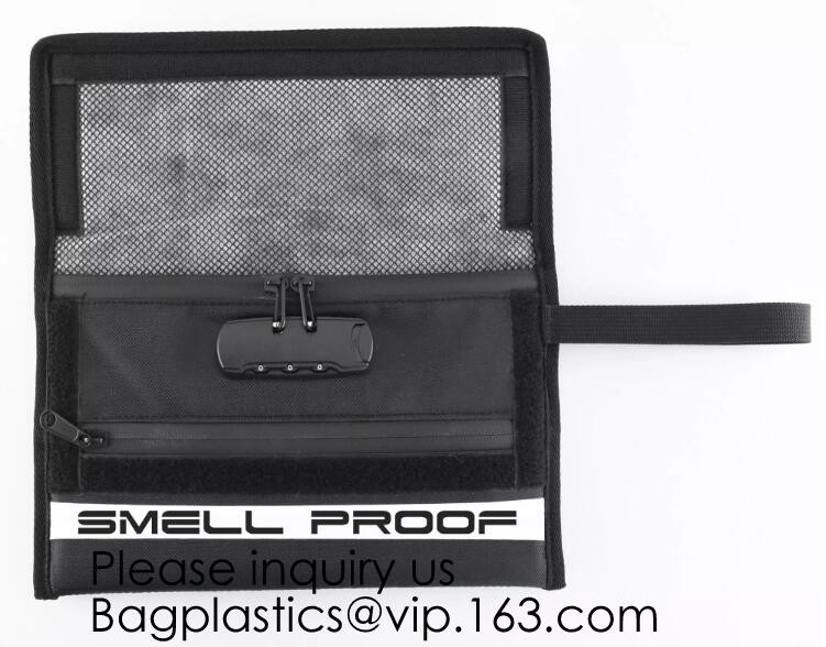 Travel Premium Odor Weed Pouch Smell Proof Bag Case With Mesh Divider Pockets Active Carbon Smell Proof Bag Water Repell