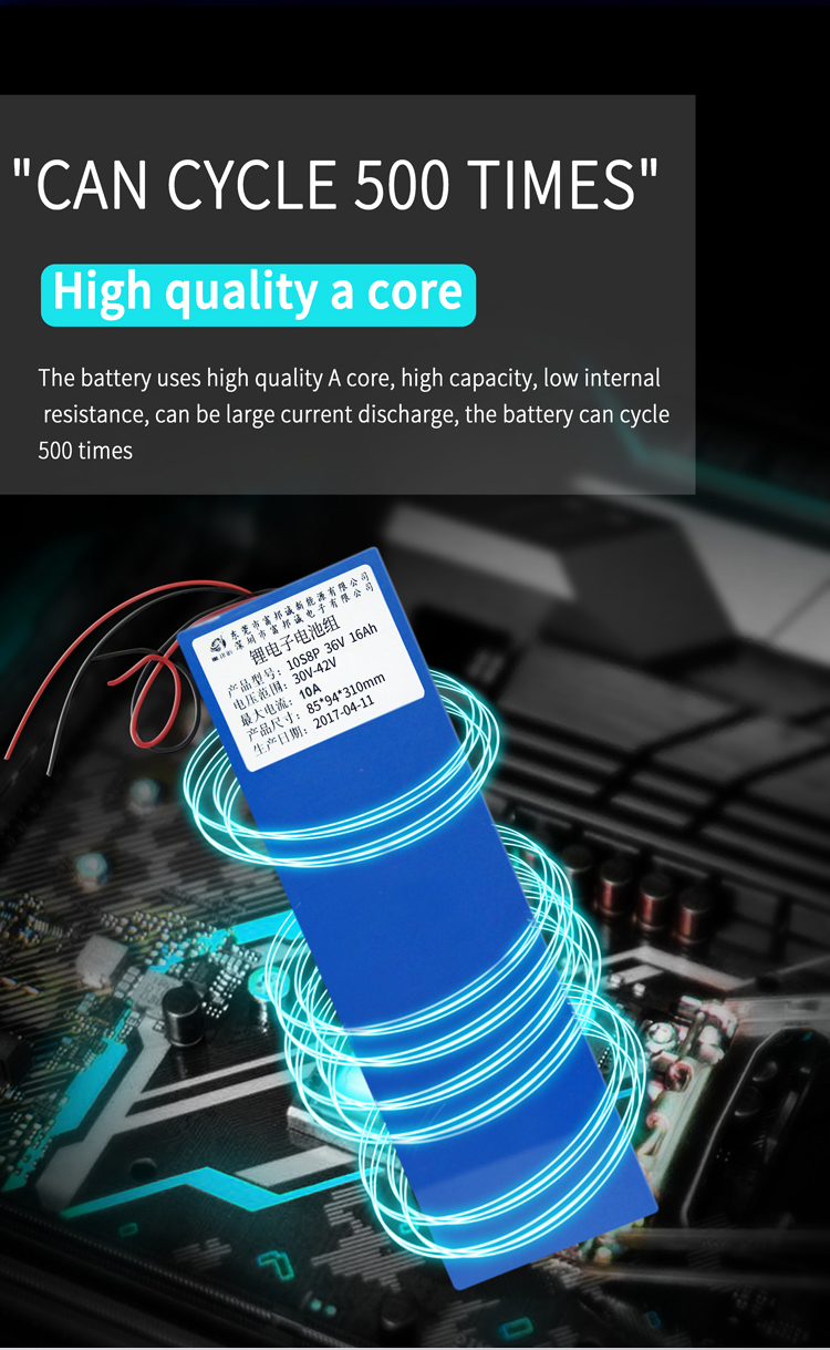 Rechargeable 18650 Lithium Ion Battery 36V 16AH Electric Bicycles Scooters Motorcycle Lithium Battery