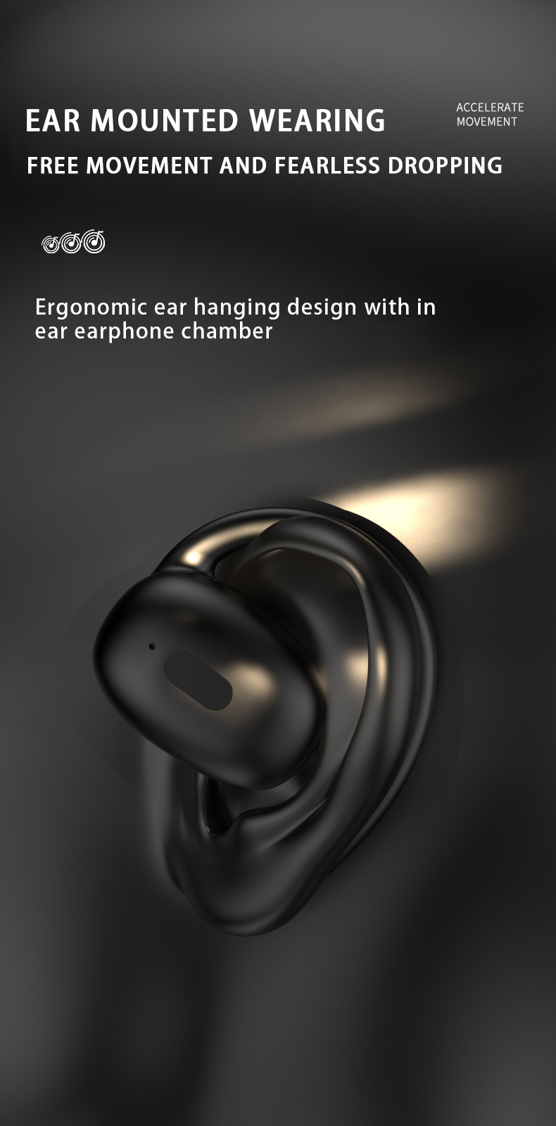 Wireless Stereo Headphones OWS Gaming 5.3 for Mobile Phones Low-Latency Noise Cancelling