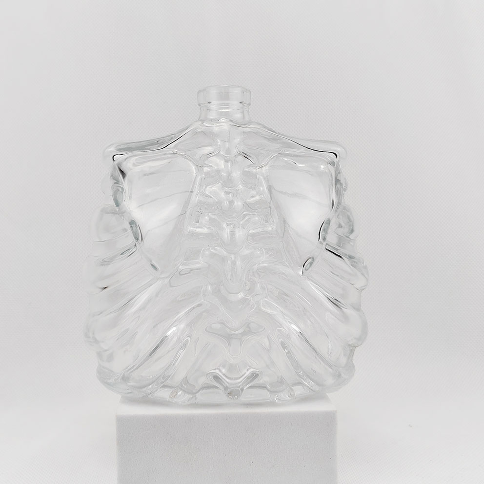 Glass Collar Material Custom Shape Bottle for Whiskey Vodka Rum Tequila Gin Spirit