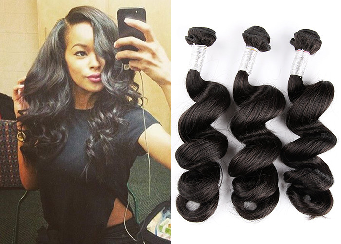 Hot Beauty Peruvian Natural Wave Virgin Human Hair Extensions For Women