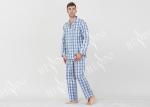 Long Sleeve Mens Lightweight Cotton Pajamas / Mens Winter Pyjamas Quick Dry
