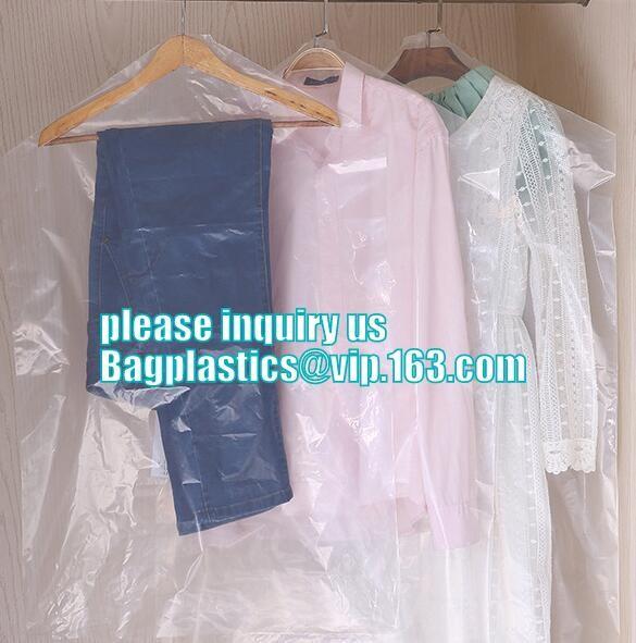 commercial clear pe ldpe poly hotel laundry roll up suit garment packaging dry cleaning cover plastic polythene bag for