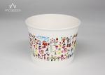 Soak Resistant Paper Dessert Cups , Custom Printed Frozen Yogurt Cups