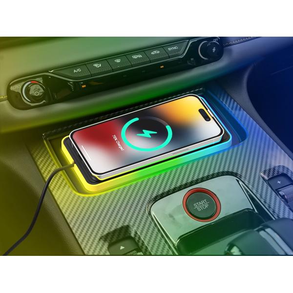 Apple and Samsung Compatible Car Wireless Charging Pad 2 in 1 USB Wireless Car Charger 15W Fast Charging