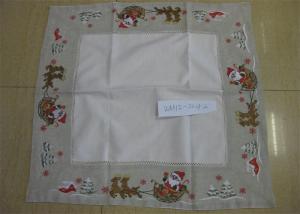 China Polyester Fabric Linen Hemstitch Tablecloth Durable For Home And Hotel factory