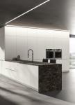 L shaped PET Kitchen Cabinets Customized White Modern Kitchen Cabinet