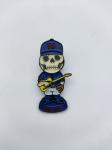 Cute Anime Metal Brooch Pin Skeleton Guitarist Color Filling Diecasting