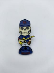 China Cute Anime Metal Brooch Pin Skeleton Guitarist Color Filling Diecasting factory