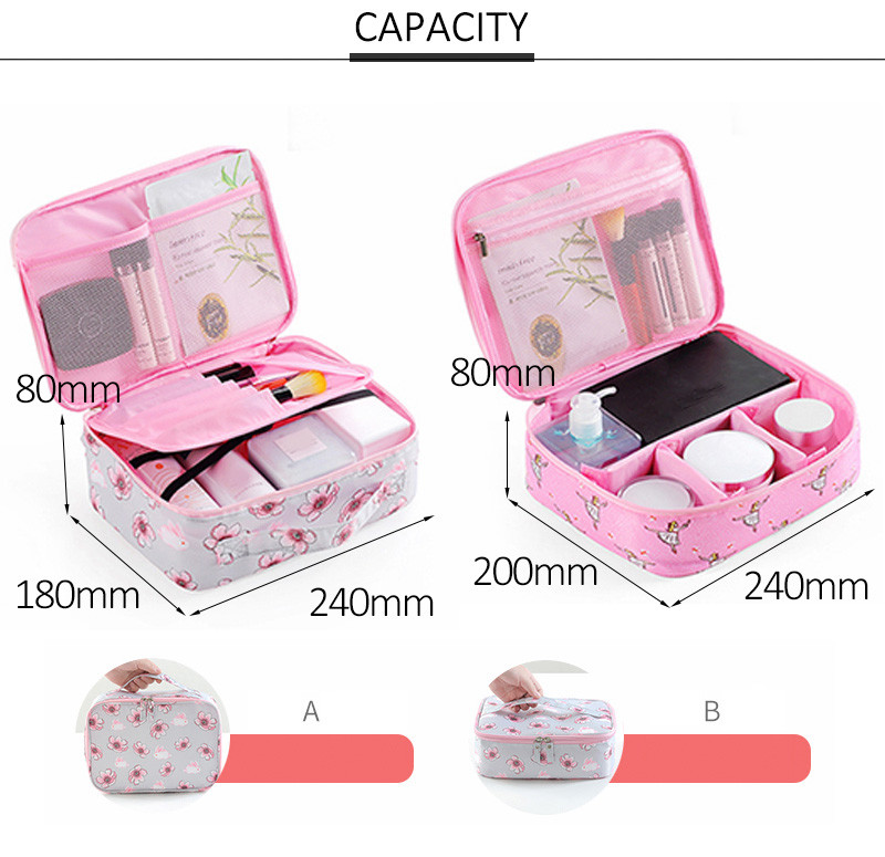 Cosmetic Travel Manufacturer Custom Print Portable Large Capacity Toiletry Bag