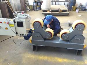 China Foot Padel Butt Welding Machine / Pipe Turning Rolls With PU Wheel 0.75KW factory