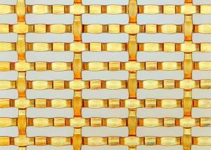 China Golden Stainless Steel Architectural Mesh Decorative Woven Wire For Space Dividers factory