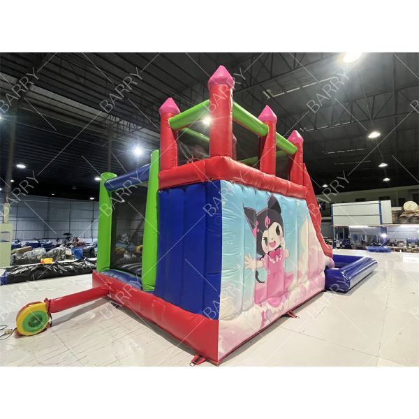 Commercial Melody Kuromi Cartoon Inflatable Water Slide With Pool For Party