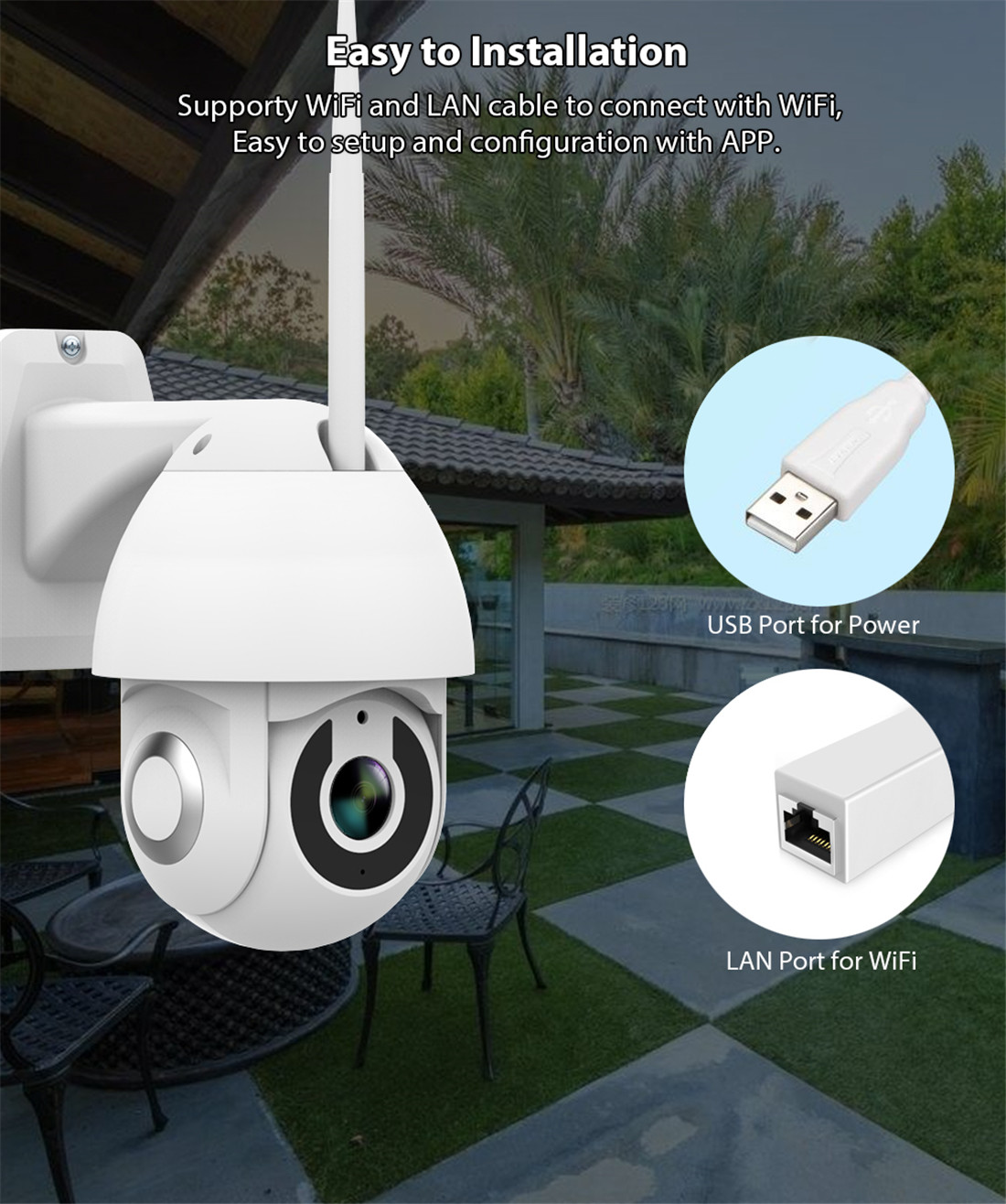 MYQ Outdoor PTZ Wi-Fi IP Camera(MYQ-OC3)