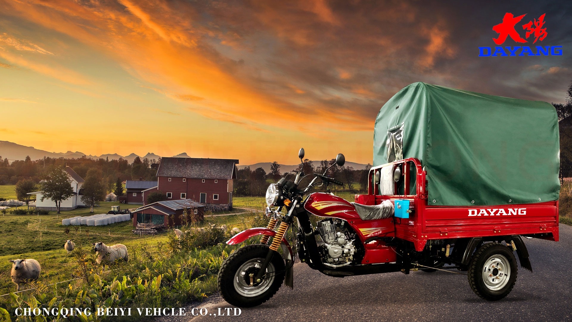 25° Grade Ability 150CC Cargo Tricycle Equipped with 5.0-12 Tire Size
