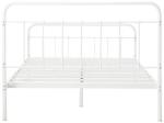 White Full Size Metal Bed Frame Powder Coated Surface Elegant Design