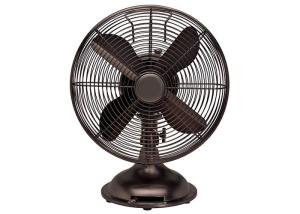 China Metal 12 Inch Electric Desk Fan 3 Speed 40W 120V Onyx Copper Finish factory