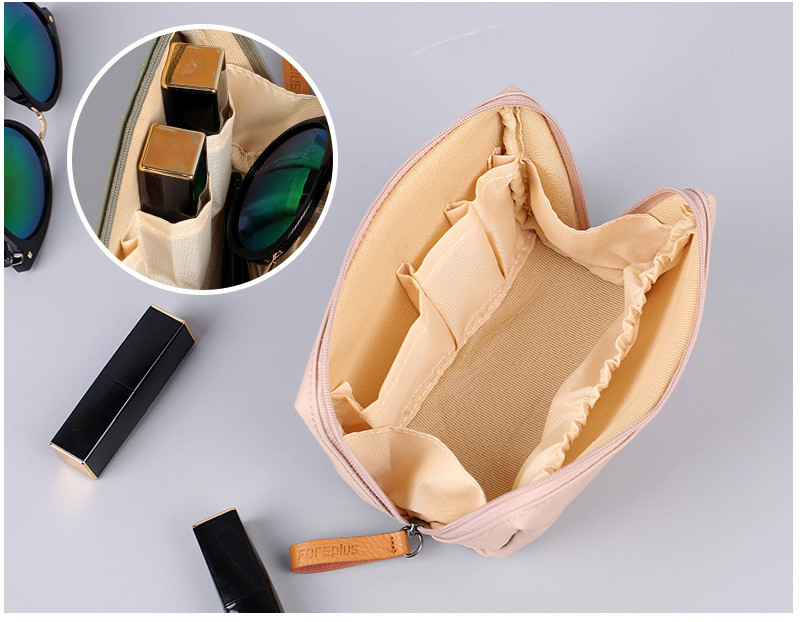Wholesale Custom Pure Color Blank Polyester Pink Cosmetic Bag