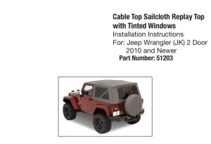 China 51203 Fabric Sailcloth Replay Soft Top Factory Canva for Jeep Wrangler 2 Door 2010+ factory