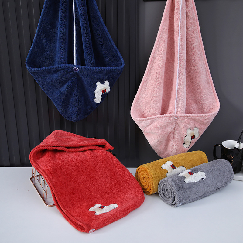 Women's Woven Dry Hair Caps Quick-Dry and Thickened Shower Caps with Absorbent Towels