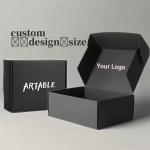 Custom Black Mailer Box With White Silk Screen Logo Strong E Corrugated Shipping