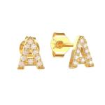 Fashion Sterling Silver A-z Alphabet Earrings 18k Gold Plated 925 Silver Letter