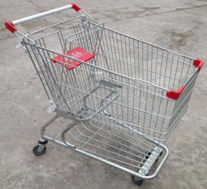 China Custom Grocery Shopping Trolley Wire Cart On Wheels American Style 180 Litres factory