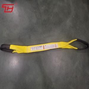 China 9800 #/inch 2Ply Black Edge treated on both sides polyester web sling Twisted Eyes easy to use factory