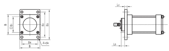 QGA QGB Big Bore Air Cylinder 32 to 400 with Cushion and CA CB TC Flange