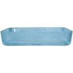 Modern Rectangle Counter Top Basin Glass Bathroom Water Blue Color Lacquered