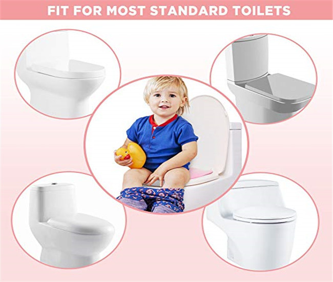 Travel Foldable Baby Toilet Seat Lovely Plastic , Lightweight Baby Potty Toilet Seat