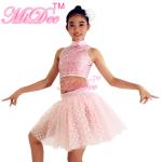Ballet Jazz And Belly Dancing Clothes Sequin High Neck Sleeveless Prints Skirt