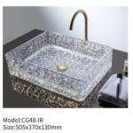 Clear Crystal Glass Hotel Bathroom Oval Table Wash Basin Sink Transparent