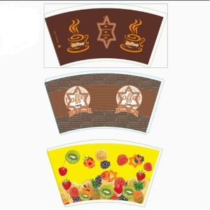 China Flexography Printing Paper Fan heavy Weight Custom Logo Coffee Cup Smooth Surface Paper Cup Fan factory