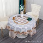Blue PVC Tablecloth Printed for Fancy Table Decoration at Year Christmas Party