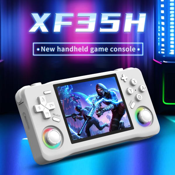 China XF35H 3.5 Inch WIFI Retro Hand Held Game Console 3D Kids Mini Arcade Classic Game Players with EMMC RAM and Rk3326 CPU factory