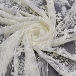 Embroidery 130cm White Bridal Lace Fabric Soft Tulle Mesh Fabric Water Soluble