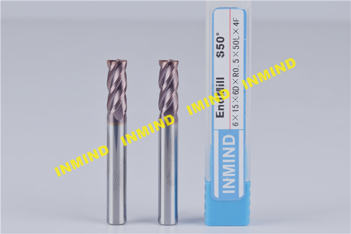 Corner Radius end mill 8mm R1.5 upto HRC65 2 4 Flute high hardness end mill bits TiSiN Coating