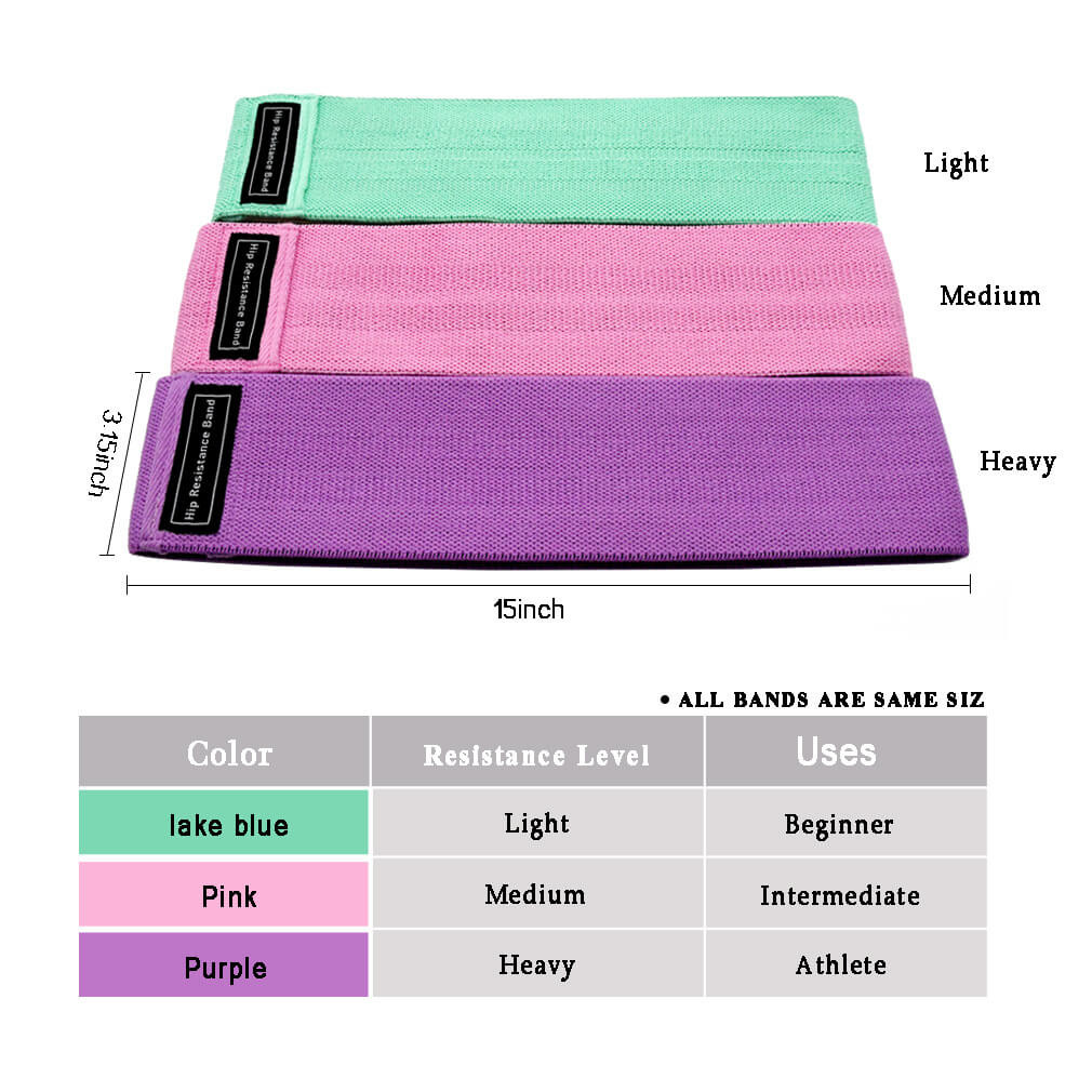 Durable Hip Circle Resistance Band / Yoga Anti Slip Exercises Braided Elastic Band