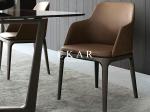 Leather Solid Wood Modern Dining Chair For Restaurant ZZ-ZC02B