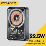 Transparent Black Magnetic Wireless Charging Power Bank 10000mAh 15W