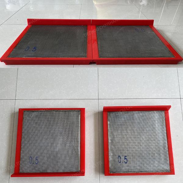 China Plain Weave Hexagonal Hole Shape 610*610 PU Polyurethane 80-95 Shore A Wedge Wire Mesh factory