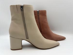 China women's pointed toe ankle boots with metal YKK zipper ，soft nappa Genuine Leather Dress Boots factory