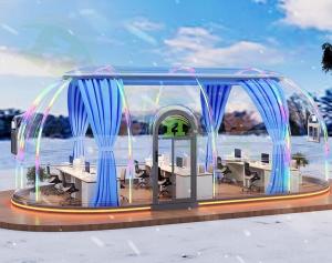 China Hotel Dome Tent Modular Homes Prefab Sunscreen Double Bubble Polycarbonate Dome Tent factory