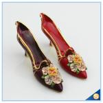 Handmade Elegant High Heel Shoes Shape Trinket Box Beautiful Flower Jewelry Box
